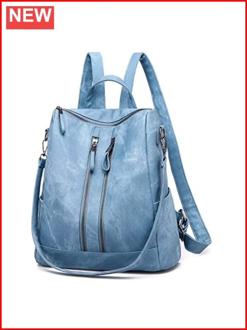Convertible Faux Leather Backpack Purse Anti-Theft Laptop Daypack